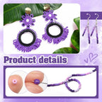 TOAOB 1500pcs 3mm Purple Colors Opaque Seed Beads Kit Glass Round Small Spacer Beads with Beading Pin for DIY Beading Weaving Earrings Bracelets Necklaces Eyeglass Chain Art Crafts Jewelry Making - color: Purple Series