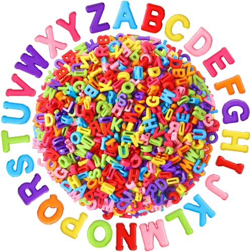 Augshy 700Pcs Large Letter Beads Colorful Plastic A-Z Mixed Alphabet Shape Beads for Jewelry Making Bracelets Necklaces Key Chains Shoelaces Crafts Party Decor(9x12mm) - style: Colorful Alphabet Style
