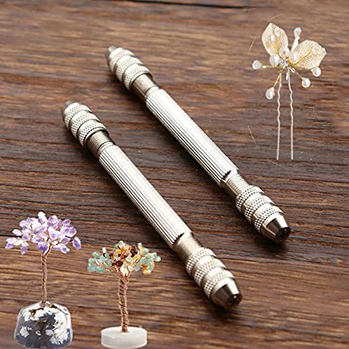 3PCS DIY Twisted Copper Wire Tool Winding Copper Wire for Jewelry Making, Artifact Handmade Antique Jewelry Accessories Mini Pin Vise Jewelry Making Tool (Tools&Copper)