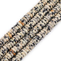 JOE FOREMAN 2x6mm Natural Dalmatian Dalmation Jasper Stone Heishi Disc Rondelle Spacer Beads for Jewelry Making Full 15" Strand Energy Stone Healing Power Crystal - color: Dalmatian Dalmation Jasper