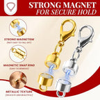 Buelkmag Magnetic Necklace Clasps and Closures 20 PCS Gold and Silver Clasp for Necklaces Jewelry Bracelet Women Making Magnet Lobster Extender Bracelets Extenders Magnets Helper Extra Strong
