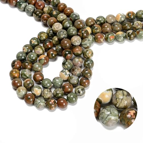 65Pcs 6mm Birdeye Rhyolite Natural Round Loose Real Stone Beads Gemstone Genuine for DIY Hand Made Craft Jewelry Bracelet Earring Necklace String Making Energy Healing Power - color: Birdeye Rhyolite, size: 6mm