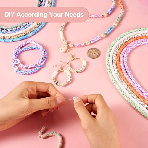 Elecrelive 12 Colors 5.5mm Clay Bead Strands Flat Polymer Clay Chip Beads Heishi Disc Loose Spacers for Bracelet Chocker Necklace Earring DIY Crafts - color: 12 Colors