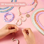 Elecrelive 12 Colors 5.5mm Clay Bead Strands Flat Polymer Clay Chip Beads Heishi Disc Loose Spacers for Bracelet Chocker Necklace Earring DIY Crafts - color: 12 Colors
