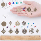 SUNNYCLUE 1 Box DIY 10 Pairs Trinity Celtic Knot Earrings Making Kits Alloy Connectors & Glass Beads & Brass Earring Hooks for DIY Jewelry Making Earring Accessories, Antique Bronze - color: Celtic Knot Earring 1