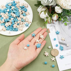 NBEADS About 176 Pcs 6 Styles Synthetic Turquoise Bead, Turtle Bead Charms Starfish Sea Stars Charms Gemstone Stone Spacer Beads for Jewelry Making DIY Bracelet Necklace - color: Turtle & Starfish
