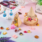 Craftdady Resin Plastic Miniature Food Snack Pendants Charms Ice Drink Juice Pendants Cute Bottle Fruit Keychain Charms Hang Ornament for DIY Craft Earring Bracelet Necklace Jewelry Making - color: Mixed Color Dessert (100pcs)