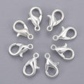 HDSupplies 100 Pieces - Lobster Clasps - Bright Silver Tone - 10x6mm w/ 1mm Hole - color: Bright Silver Tone, size: 10x6mm