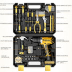 Sundpey Home Tool Kit with Drill - 166-Piece General Basic Home Repair Tool Set with 12V Cordless Power Drill & Battery & Charger & Portable Tool Box for Garden Office House Apartment Repair Men Women