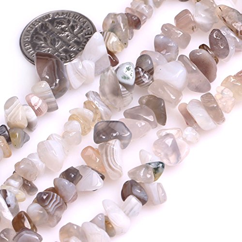 GEM-Inside GEM-Inside 7-8MM Gemstone Botswana Agate Gravel Beads Strands 34 Inches - color: Botswana Agate