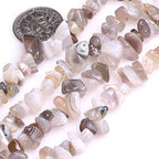 GEM-Inside GEM-Inside 7-8MM Gemstone Botswana Agate Gravel Beads Strands 34 Inches - color: Botswana Agate