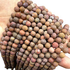 ABCGEMS Velvet-Matte-Finished Mexican Aqua Nueva Agate Beads (Enhance The Stone's Inherent Texture and Nature Hues with a Non-Glare Aesthetic) Smooth Round 8mm (Non-Shiny) - color: Aqua Nueva Agate (From Chihuahua City, Mexico)