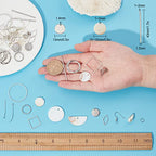 SUNNYCLUE 1 Box DIY 10 Pairs Flat Round Seashell Charm Pendant Shell Charms Earrings Making Kit Natural Seashell Mother of Pearl Charms Jewelry Making Supplies Summer Adult Women Starters Instruction - color: Diy 10 Pairs Flat Round Seashell Charm Earring