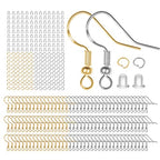 925 Sterling Silver Earring Hooks, 750PCS Earring Hooks Kit 250PCS/125Pairs Gold & Silver Hypoallergenic Earring Hooks with 250PCS Open Jump Rings and 250PCS Rubber Earring Backs for Jewelry Making - size: 750pcs-gold&silver