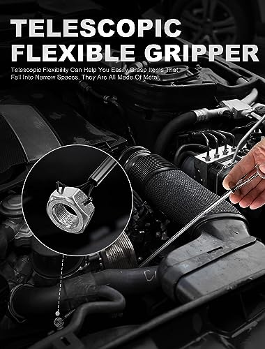2 Pack Pickup Tool Set, 25 LB Telescoping Magnet Grabber Tool with Pocket Clip and 24 IN Flexible Claw Grabber Reacher Tool, Combo Grabbing Set with Anti-Rust Zinc Coating for Multipurpose Picking up - size: 2 Pack Magnetic Pickup Tool Set