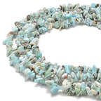 PLTbeads 5-8mm Natral Healing Gemstone Waist Bracelets Necklace Kit Irregular Stone DIY Crafts Design Jewelry Making 1 Strand per Bag Approxi 34 inch (Larimar Chips) - color: Larimar Chips