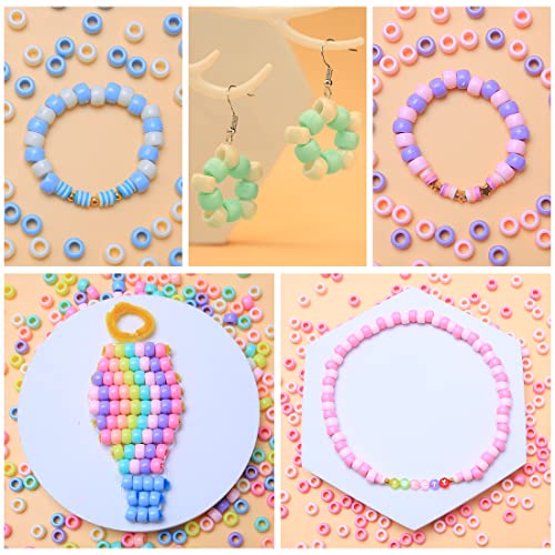 Praisebank Pony Beads, 4000pcs Pony Beads,Candy Macaron Color, Jewelry Making, Crafts, Hair Beads, Beads for Hair Braids., X-Large Pack - color: Macaron Candy