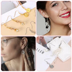 Stainless Steel Earring Hooks 100 Pieces DIY Earrings Making Kit, 50 Silver and Gold Earrings Hooks with 50 Clear Silicone Earring Backs and 2 Polishing Cloth for Jewelry Making