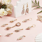 SUNNYCLUE 10Pcs Seashell Charms Oval Ocean Beach Spiral Natural Cowrie Conch Shells Large Charm Pendants with Lobster Claw Clasps for Jewelry Making DIY Necklace Bracelet Earring Supplies Accessories - color: 10Pcs Lobster Clasps Seashell Charms
