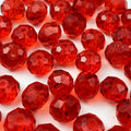 500pcs Crystal Glass Beads 3mm Faceted Rondelle Glass Spacer Beads with Hole for Bracelets Necklace Earring DIY Jewelry Making Craft(Red) - color: Red, size: 3mm