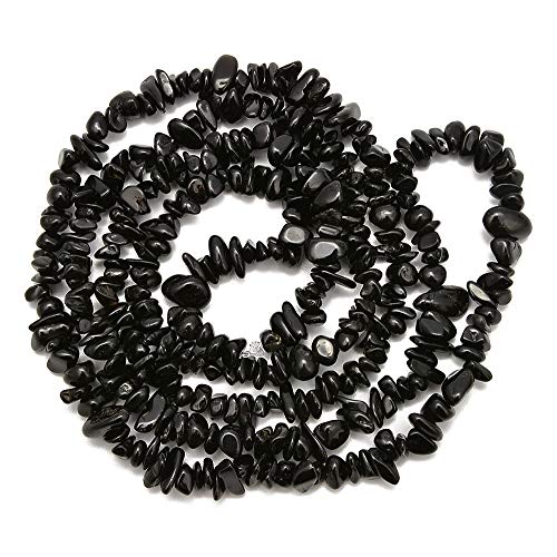Gemstone Chips Natural Black Tourmaline 3-5mm Healing Crystals Waist Bracelets Necklace Kit Irregular Stone DIY Crafts Design Jewelry Making Approxi 32 inch - color: Black Tourmaline Chips