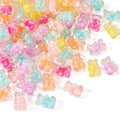 80Pcs Acrylic Gummy Bear Beads Random Color Pastel Fake Animal Gummy Bear Bracelet Beads Flat Back Kandi Bead Bulk for Crafts DIY Jewelry Making Supplies - color: Random #2