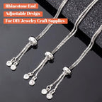 Joez Wonderful 3pcs Adjustable Slider Bracelet for Jewelry Making, Silver Plated Charm Bracelet Extender Chains with Rhinestones Ends for Women DIY Bracelet Jewelry Craft Supplies - color: Silver