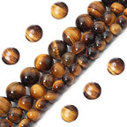 60pcs 6mm Natural Yellow Tiger Eye Gemstone Beads Energy Healing Crystal Round Loose Stone Beads for Jewelry Making, DIY Bracelets Necklaces - color: Yellow Tiger Eye, size: 6mm