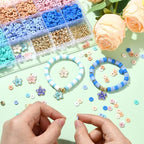 3219 PCS Clay Beads Bracelet Making Kit, Heishi Beads for Jewelry Making, Friendship Bracelet Kit for Adult Necklace Earring DIY with Polymer Clay Material - color: Clay Beads Kit (1 Box with Accessories)-about 3219pcs