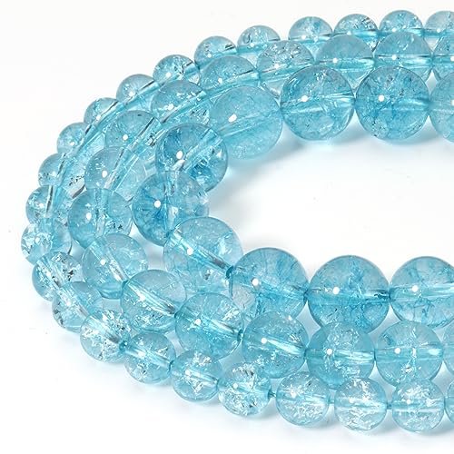35pcs 10mm Natural Blue Topaz Gemstone Beads Energy Healing Crystal Round Loose Stone Beads for Jewelry Making, DIY Bracelets Necklaces - color: Blue Topaz, size: 10mm