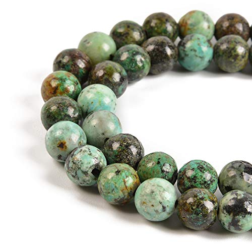 90pcs 4mm Natural African Turquoise Gemstone Round Spacer Loose Stone Beads for Jewelry Making 15.5" 1 Strand (African Turquoise, 4mm 90Beads) - color: African Turquoise, size: 4mm 90Beads