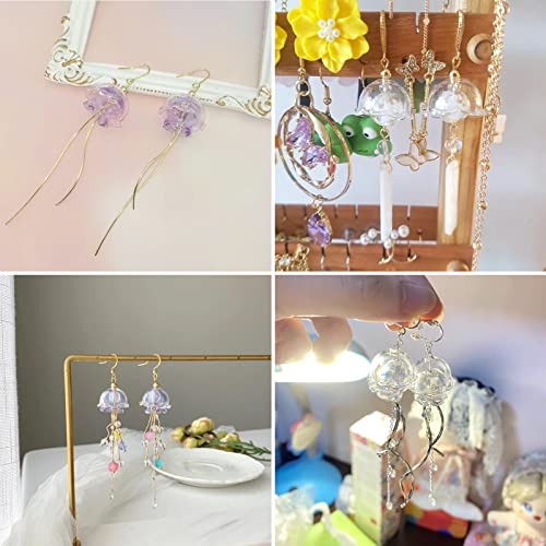 FASHEWELRY 10pcs Handmade Glass Trumpet Flower Beads Colorful Crystal Floral Beads Crystal Trumpet Flower Spacer Bead Bulk for Jewelry Bracelets Earring Craft Making (Aqua) - color: Aqua