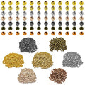 1400pcs Round Rondelle Crimp Beads for DIY Crafts,7 Colors Disc Spacer Loose Beads Spacer Beads for DIY Jewelry Making,Bracelet Necklace Earring Bracelet Crafts Supplies - color: 1400pcs;Gold,K gold,White k,Rose gold,Antique cyan,Gun black, Antique red