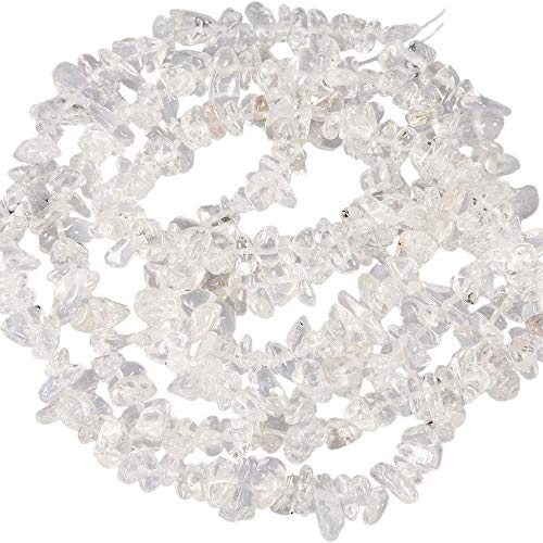 Genuine Rock Crystal Quartz Chip Beads 5-8mm Irregular Shaped Tumbled Chips Stone Crystal Loose Bead for Jewelry Making 1 Strand 32" - color: Rock Crystal Quartz