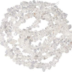 Genuine Rock Crystal Quartz Chip Beads 5-8mm Irregular Shaped Tumbled Chips Stone Crystal Loose Bead for Jewelry Making 1 Strand 32" - color: Rock Crystal Quartz