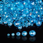 Song Xi 1250PCS 5 Different Lake Blue Crystal Beads for Jewelry Making, Rondelle Glass Beads for Bracelets Necklace, Earring and Making Supplies, Arts and Crafts, AB Color (3/4/6/8/10mm) - color: AB Lake Blue