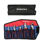 WORKPRO Pliers Set, Premium Cr-V Construction, Includes 6 Inch Slip Joint, Long Nose, Diagonal Cutting, 8 Inch Groove Joint, 7 Inch Linesman and Storage Pouch, for Basic Repair - size: 5-piece