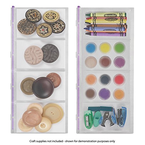 Craft Mates Bead Organizer and Plastic Storage Containers for Crafts, Buttons, Pins and More, 4 Locking Compartments (2XL) - style: 4 Compartment