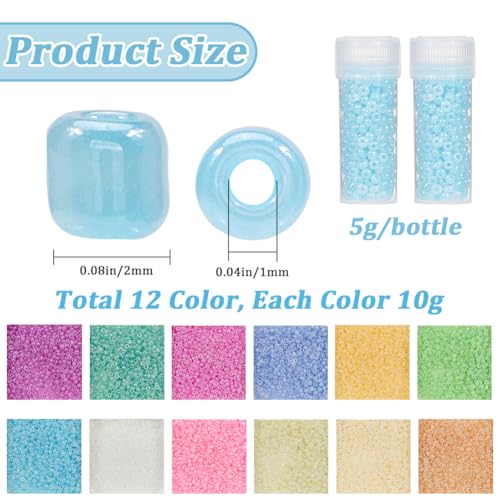 SUNNYCLUE 120G Glass Seed Bead 12/0 Bracelet Seed Beads Mini Glass Bead Small Pony Beads 2mm Glass Seed Beads Loose Spacer Beads for Jewelry Making DIY Earrings Friendship Bracelets Necklace Supplies - color: Mixed Color 5