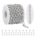 KYUNHOO 16.4 Feet Stainless Steel Jewelry Making Supplies for Men Women DIY Necklace Bracelet Crafts Silver Roll of Jewelry Rhombus Bulk Chain Links with Connectors for Handcraft Making - color: Twist Silver