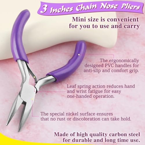 SPEEDWOX 3 Inch Chain Nose Pliers - Miniature Pocket Plier for Jewelry Making - style: Chain Nose Pliers