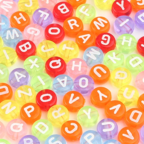 Song Xi 1200pcs Colorful Alphabet Beads 4x7mm A-Z Letter Beads for Bracelets and Jewelry Making Key Chains - color: 1200pcs colorful alphabet