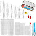 100 Pcs Beading Needles Set,75 Pcs Long Straight Beading Thread Needles 18 Pcs Big Eye Beading Needles with Threader, Needle Bottle, Yarn Scissors,Tweezers for Bracelets and Jewelry Making - style: 100 Pcs