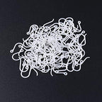 AKOAK 50pc 0.65mm Non-Allergenic Plastic Ear Wire Hooks Earring Findings fit DIY Jewelry (Silver) - color: Silver