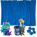 Blue Pipe Cleaners,Pipe Cleaners Craft,Arts and Crafts,Craft Supplies,Art Supplies,School Halloween Party Treat Bags,Girl Toys - color: Blue