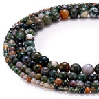 BEADIA Natural India Agate Stone Round Loose Semi Gemstone Beads for Jewelry Making 6MM 61PCS - color: India Agate, size: 6mm