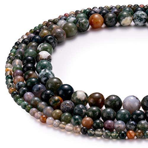 BEADIA Natural India Agate Stone Round Loose Semi Gemstone Beads for Jewelry Making 6MM 61PCS - color: India Agate, size: 6mm