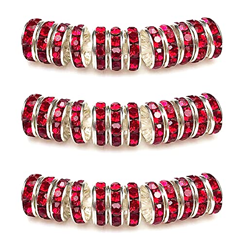 MJDCB Rondelle Spacer Beads Round Crystal Czech Rhinestone for Bracelets Necklaces Jewelry Making Accessories (Red,8mm/100pcs) - color: Red, size: 8mm/100pcs