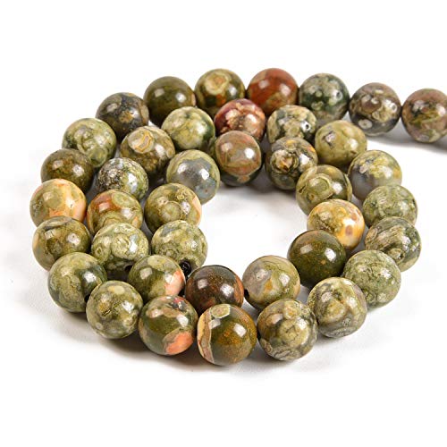 45pcs 8mm Natural Rhyosite Gemstone Round Spacer Loose Stone Beads for Jewelry Making 15.5" 1 Strand (Rhyosite, 8mm 45Beads) - color: Rhyosite, size: 8mm 45Beads