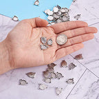FASHEWELRY 100Pcs Tibetan Style Alloy Oval Bezel Pendant Trays 8x10mm Chandelier Components Links 3 Loops Base Connector Settings for DIY Jewelry Making - color: 8x10mm-100Pcs